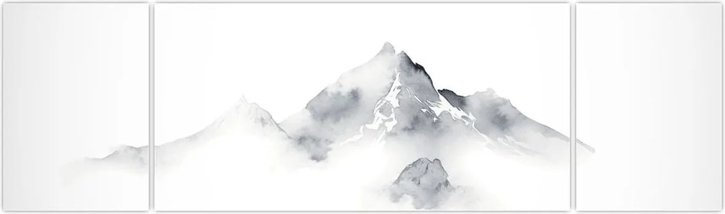 Obraz - Obraz gór namalowany tuszem (170x50 cm)