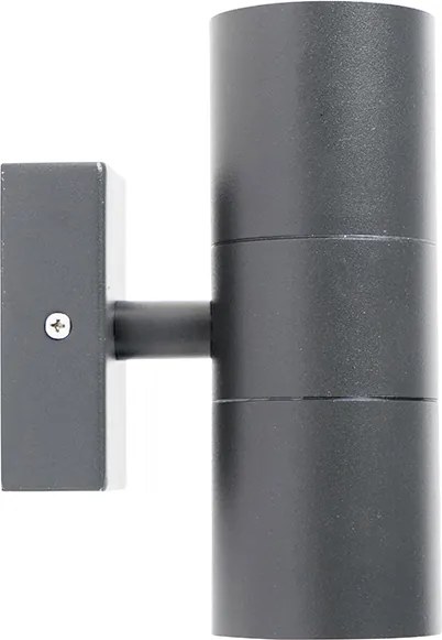 Lampa ścienna zewnętrzna ciemnoszara 2-światłowa IP44 - Duo