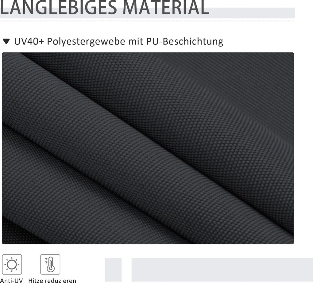 Outsunny Markiza Boczna Metalowa Szara 200x215 cm 2.15-3.05 m Montaż Bez Wiercenia Regulowana Wysokość Z Korbką Ręczna | Aosom PL