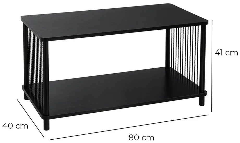 Czarny stolik 40x80 cm Manila – Casa Selección