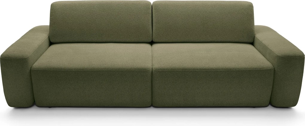 Masseno Sofa VEO z funkcją spania i pojemnikiem na pościel, Rozkładana sofa - Zielony, RAVEN 78