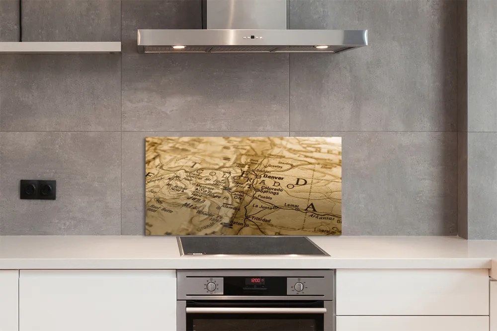 Szkło Ozdobne do Kuchni Antyczna Mapa Podróżnika