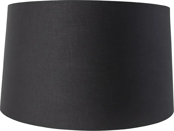 Abażur bawełniany czarny 45/50/28 ze złotym wnętrzem