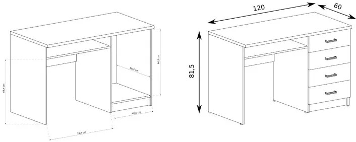 Biurko z szufladami pod komputer jesion ciemny - Filin 16X