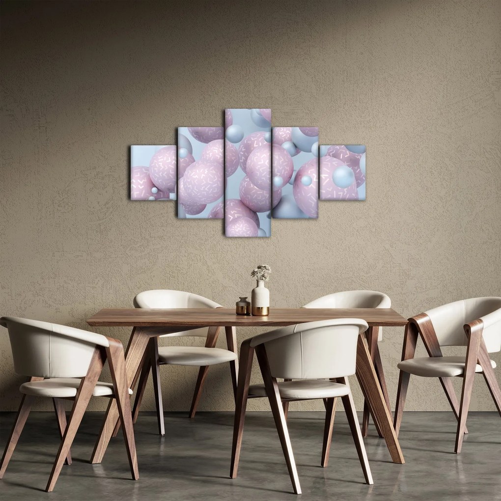 Malarstwo abstrakcyjne - Pastelowe kule (125x70 cm)