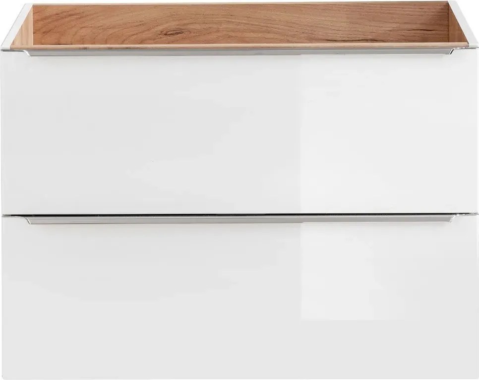 Podwieszana szafka łazienkowa pod umywalkę z szufladami biały połysk 80 cm N1-R30