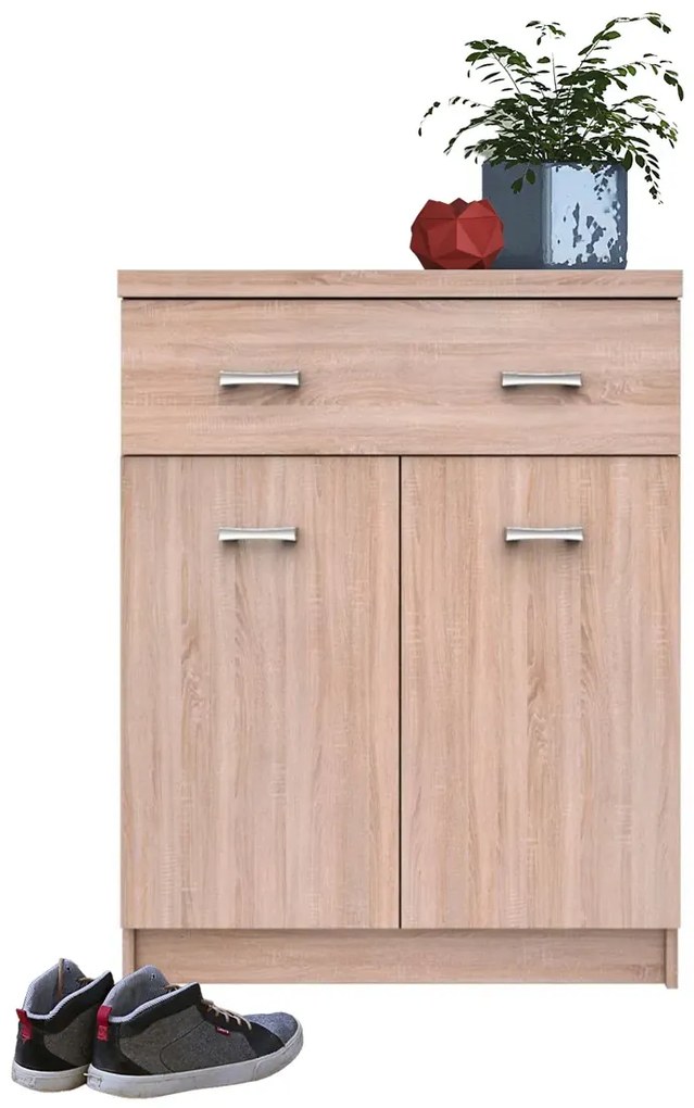 Komoda z szufladą i półkami 60 cm dąb sonoma - Riza 7X