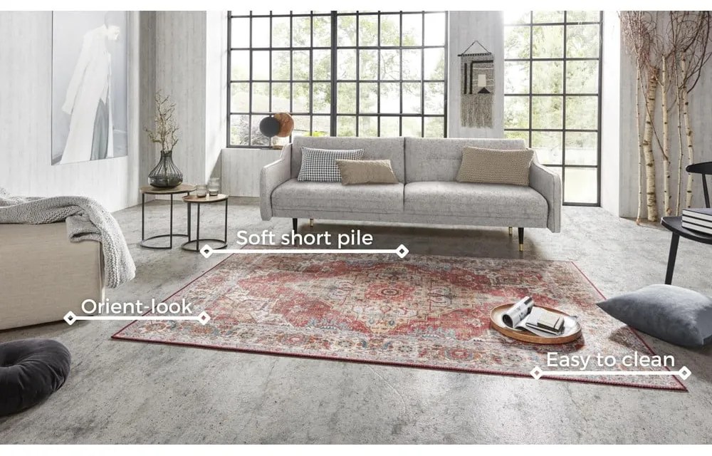 Jasnoczerwony dywan Nouristan Sylla, 80x150 cm