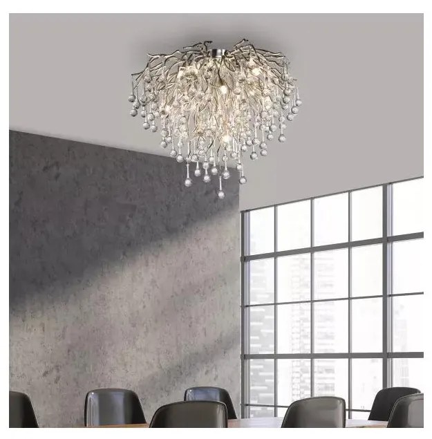 Paul Neuhaus 8091-55 - Żyrandol natynkowy ICICLE 9xG9/40W/230V śr. 50 cm chrom