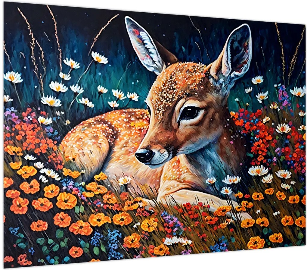 Obraz - Malowany jeleń (70x50 cm)
