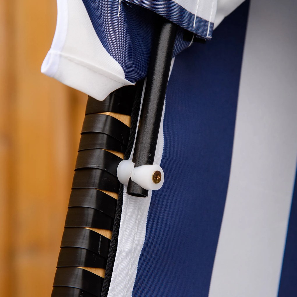 Outsunny kosz plażowy z dachem imitacja rattanu stół składany niebieski 118 x 79 x 150 cm