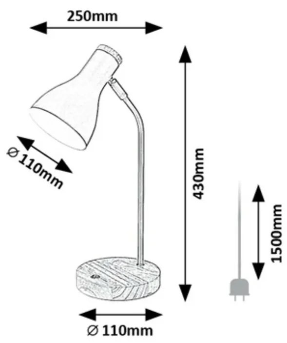 Rabalux 74002 lampa stołowa Ferb, czarny