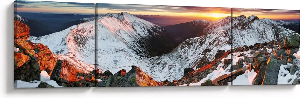 Obraz - Zimowa panorama górska (170x50 cm)
