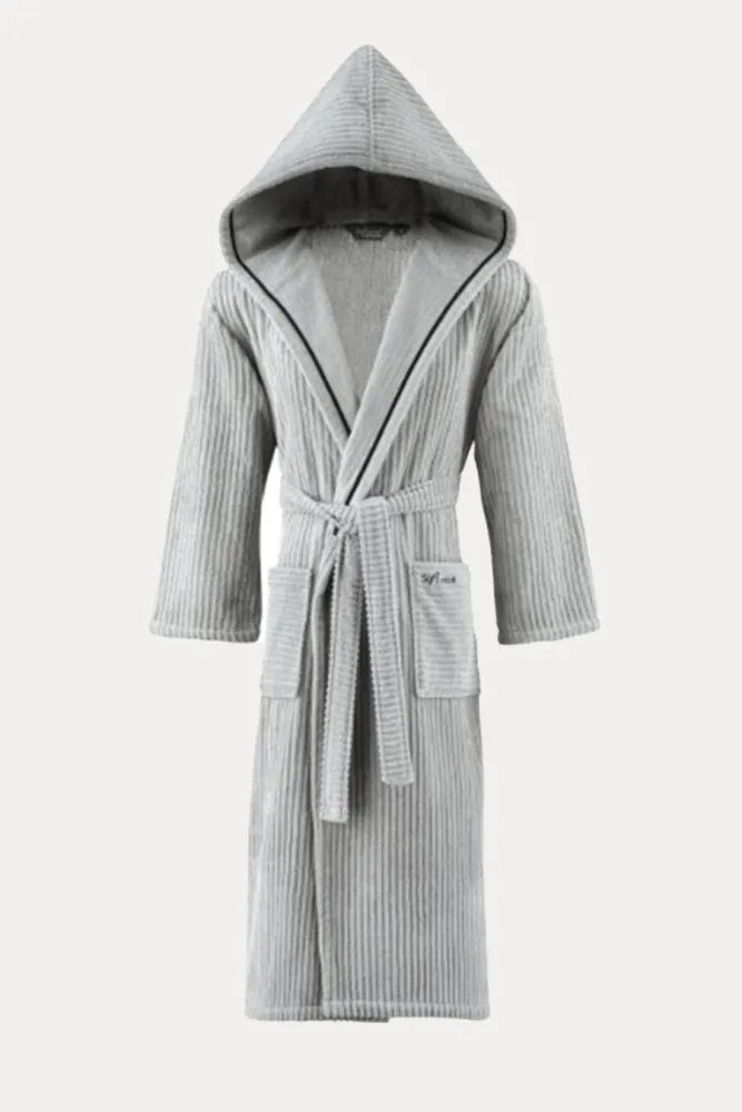 Unisex szlafrok STRIPE z kapturem M Khaki