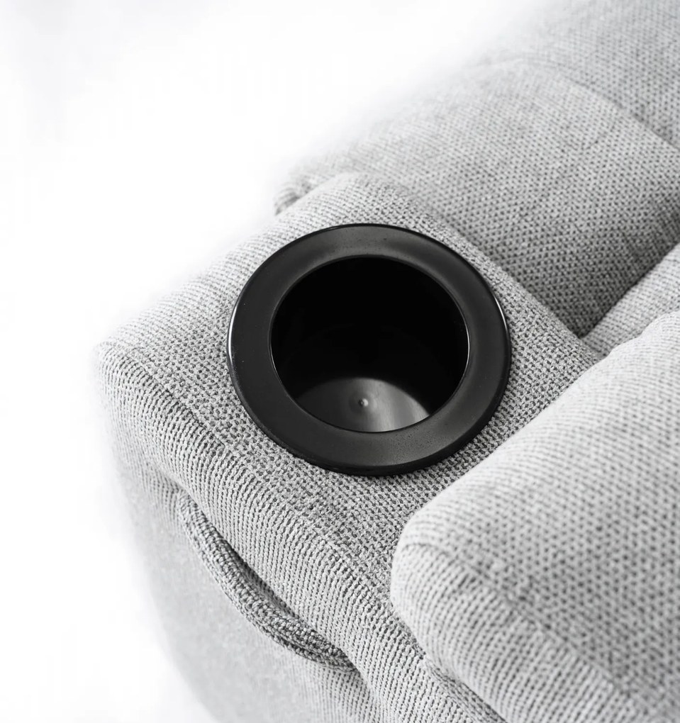 Fotel Masujący BOX 2 Rozkładany z Podnóżkiem Szary Nowoczesny