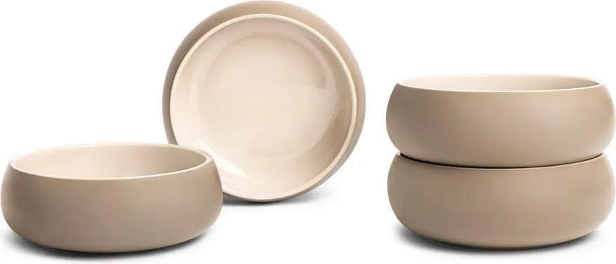 Beżowe kamionkowe miski na zupę/na ramen zestaw 4 szt. 1 l Terra Vira – Bonami Selection