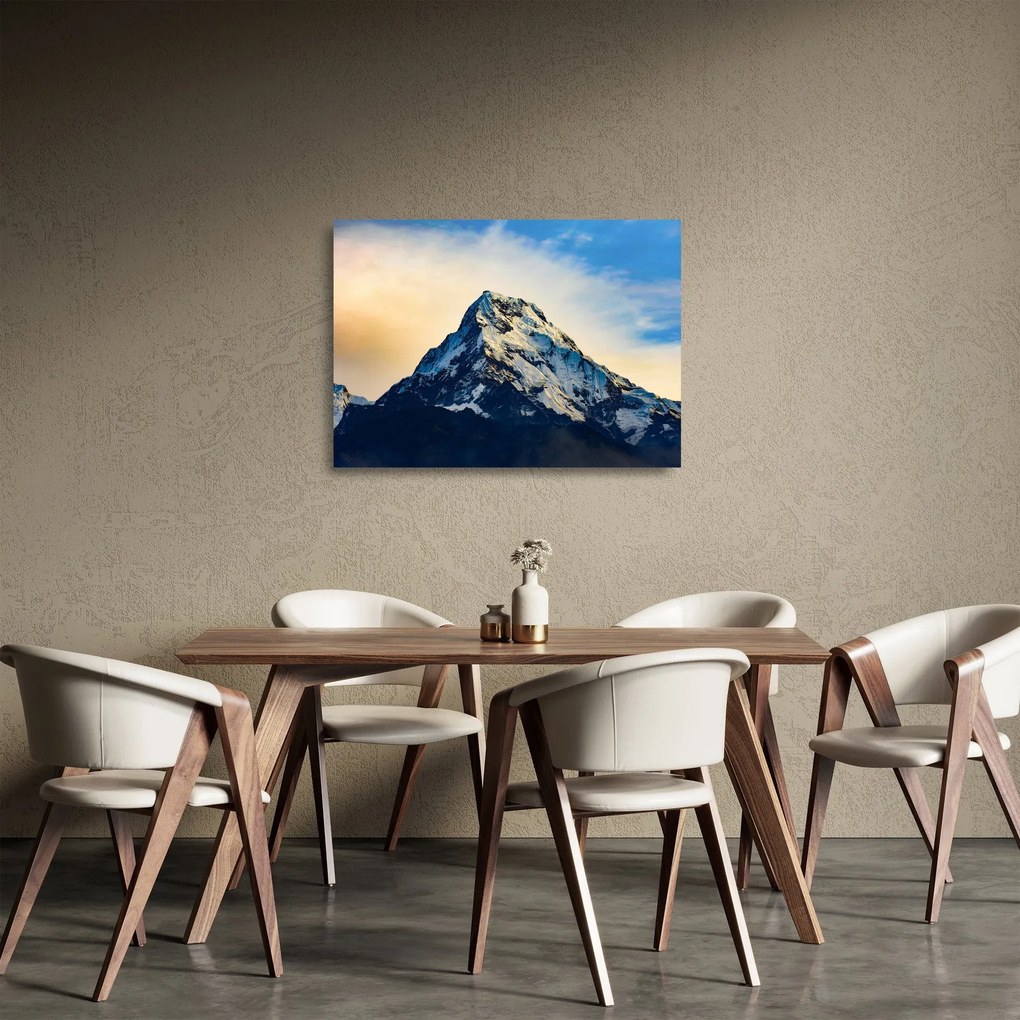 Obraz na szkle ośnieżonych gór, Nepal (70x50 cm)