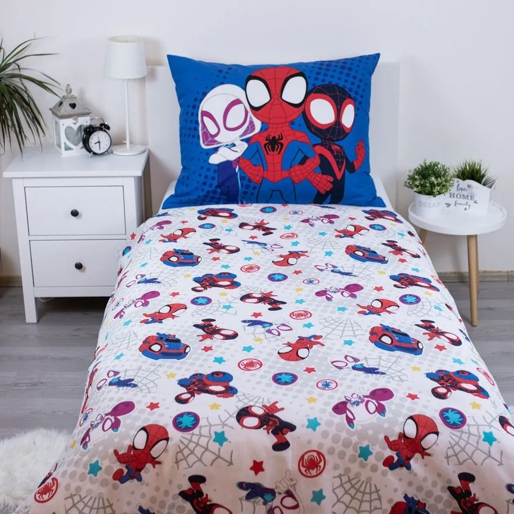 Niebieska bawełniana pościel dziecięca jednoosobowa 140x200 cm Spidey – Jerry Fabrics
