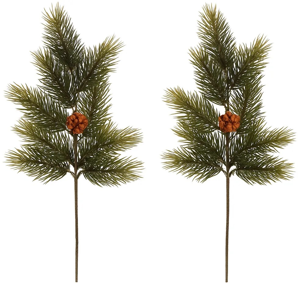 Zestaw gałęzi sosnowych z szyszkami, 50 cm, 2 szt., zielony