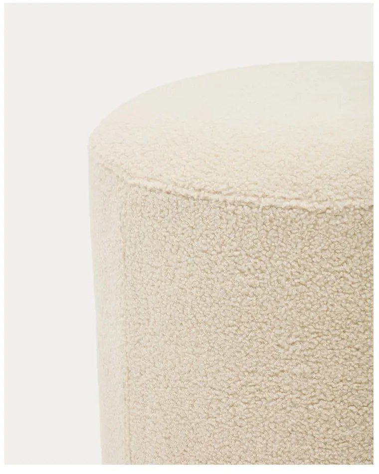 Kremowy puf z materiału bouclé Kaeli – Kave Home