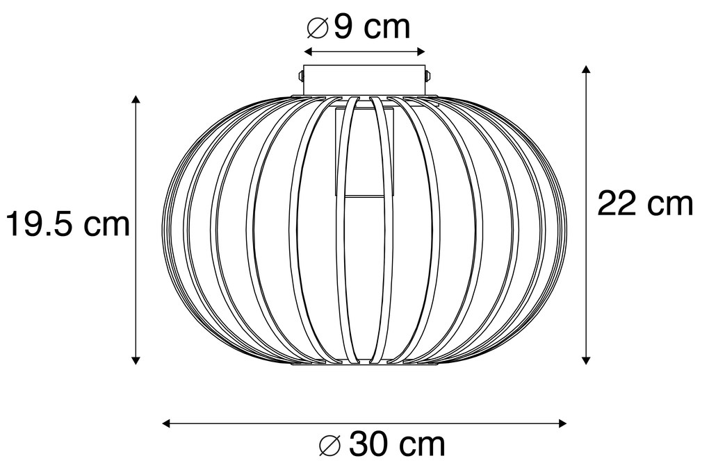 Designerska lampa sufitowa czarna 30 cm - JohannaDesignerski Oswietlenie wewnetrzne