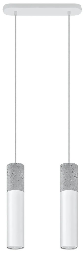 Biała industrialna podwójna lampa wisząca F6-E69