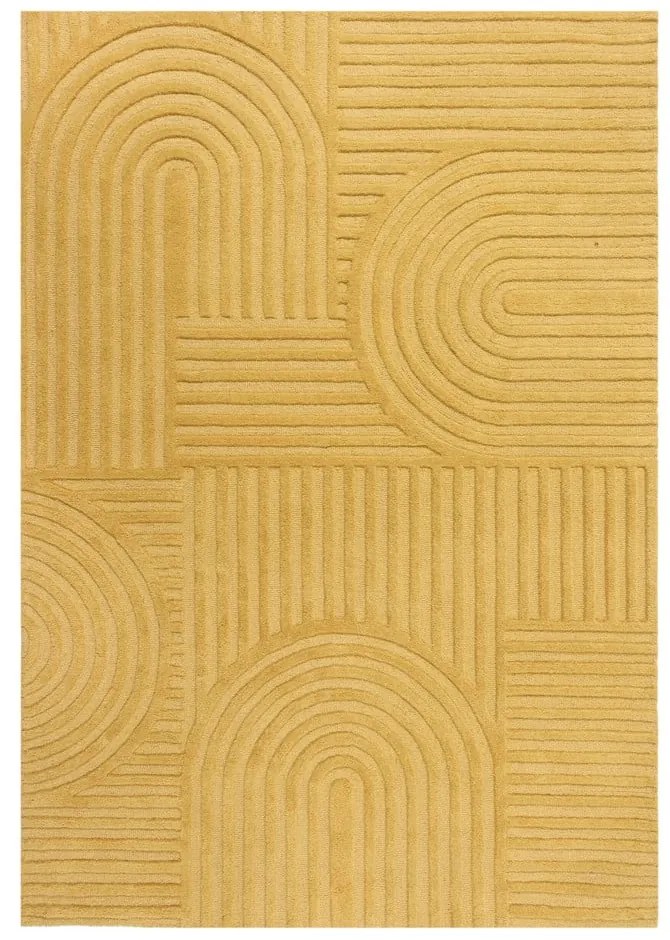 Żółty dywan wełniany Flair Rugs Zen Garden, 120x170 cm