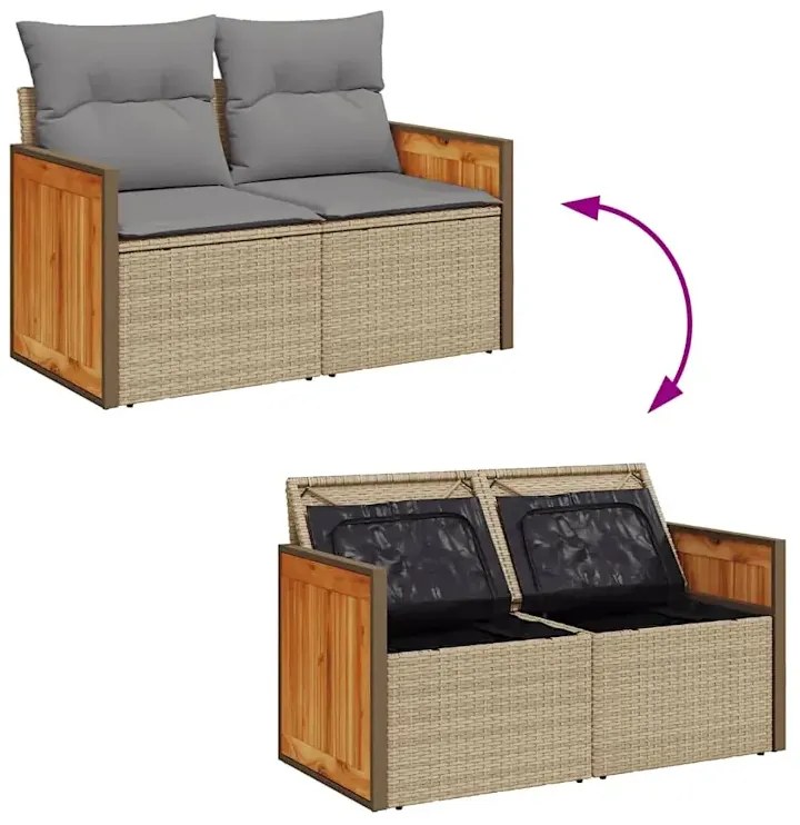 Sofa ogrodowa z szarymi poduszkami - Sydnet 3X