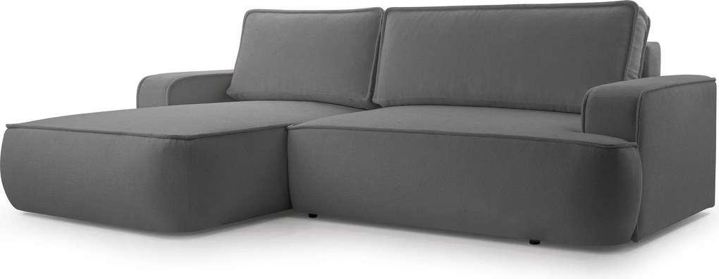 Masseno Narożnik SOLO z funkcją spania i pojemnikiem na pościel Narozniki L, Rozkładana sofa - Szary, GERRA 70
