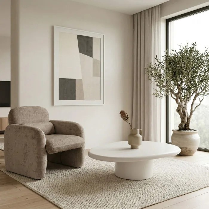 Stolik Kawowy EMILE 110 cm Biały Nowoczesny