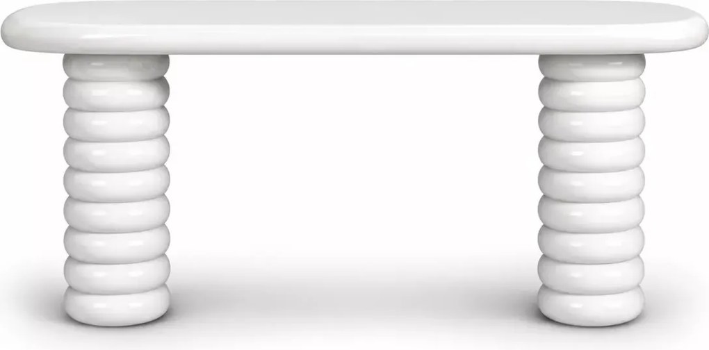 Konsola do przedpokoju Salwador biała MDF 158 cm nowoczesna japandi minimalistyczna wąska elegancka do przedpokoju soft modern