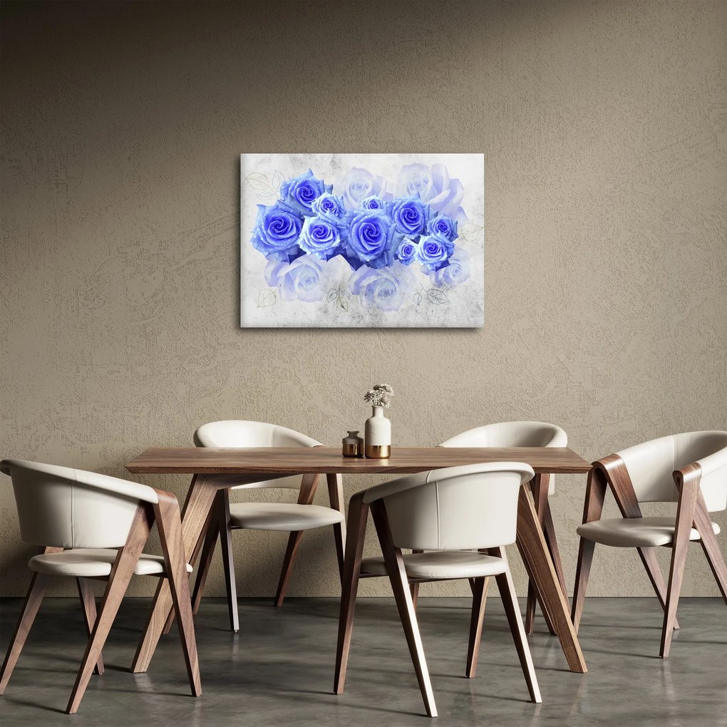 Obraz - Niebieskie róże (70x50 cm)