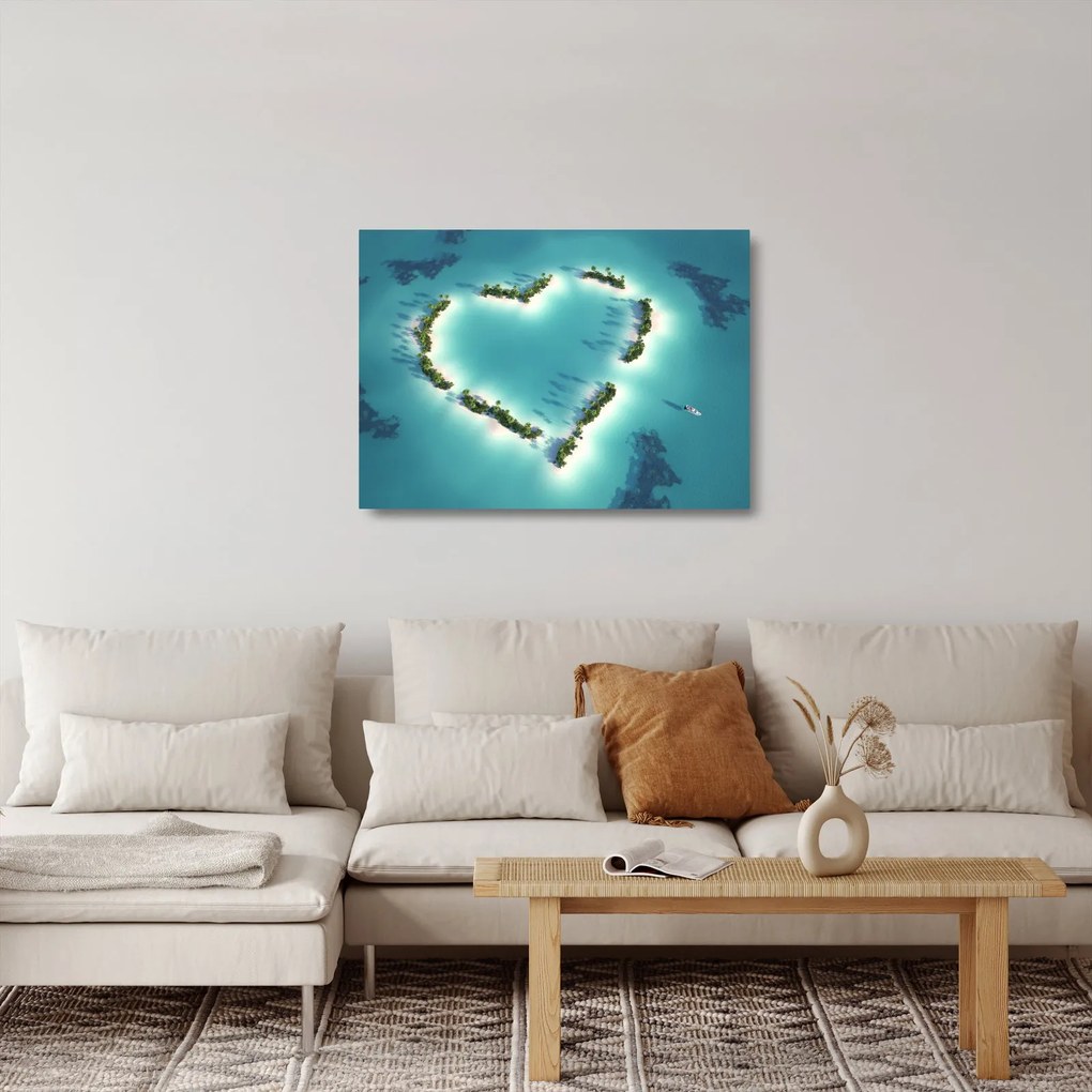 Obraz na szkle - Wyspy serca (70x50 cm)