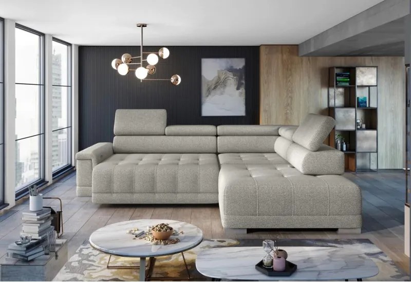 Narożnik CAMPO L elektryczną regulacją siedziska w WERSAL