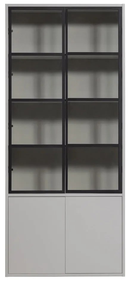 Jasnoszara witryna z litego drewna sosnowego 101x230 cm Basic – vtwonen