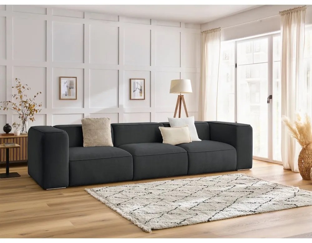 Ciemnoszara sofa 345 cm Zephyr – Bobochic Paris