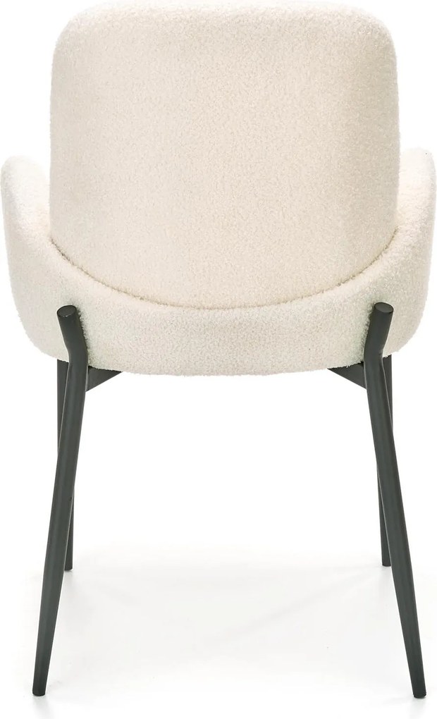 Krzesło do jadalni z podłokietnikami w tkaninie bouclé K477