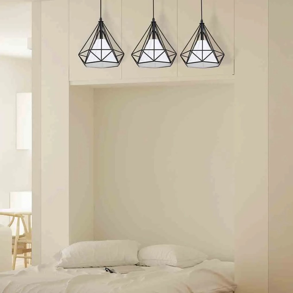 Lampa Wisząca Metalowa Loftowa TRIANGOLO 3xE27