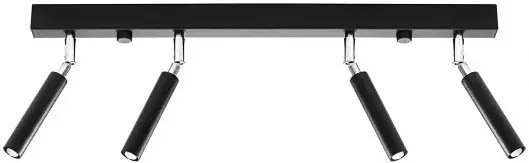 Czarny plafon z czterema reflektorami - 2X EX674 W8-W41