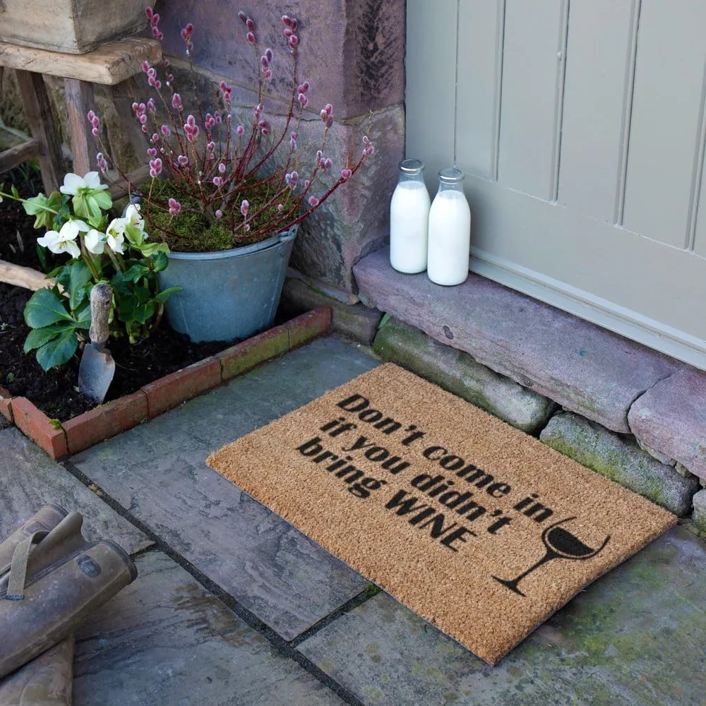 Wycieraczka z włókna kokosowego 40x60 cm Without Wine – Artsy Doormats