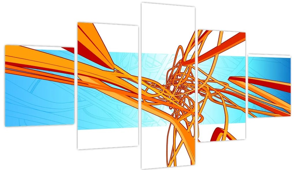 Obraz - Splecione linie, abstrakcja (125x70 cm)