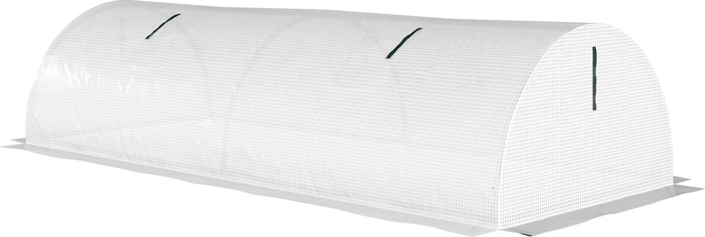Outsunny Szklarnia foliowa, mini-tunelowa z oknami z siatki, odporna na UV, folia z tworzywa sztucznego, 200 x 80 x 45 cm, Biała