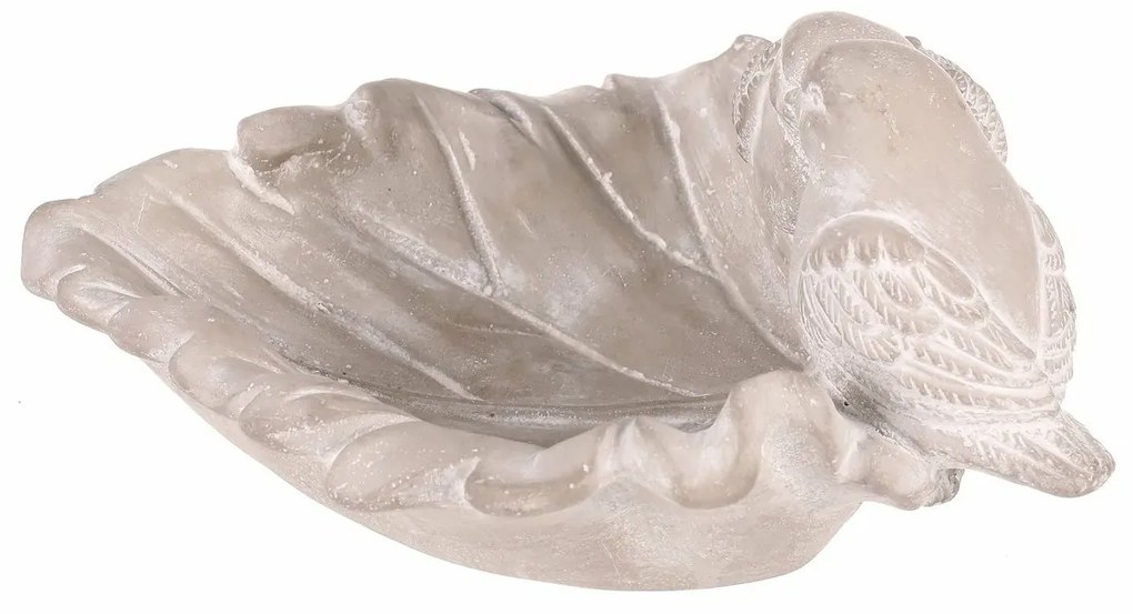 Betonowy karmnik dla ptaków Leaf, szary, 21 x 17 x9 cm