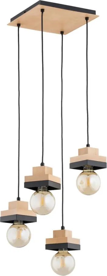 Żyrandol na lince MIKO 4xE27/15W/230V czarny/beżowy