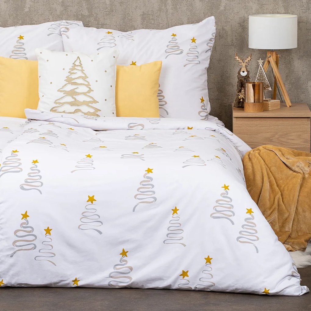 4Home Świąteczna pościel bawełniana Christmas tree, 140 x 200 cm, 70 x 90 cm, 140 x 200 cm, 70 x 90 cm