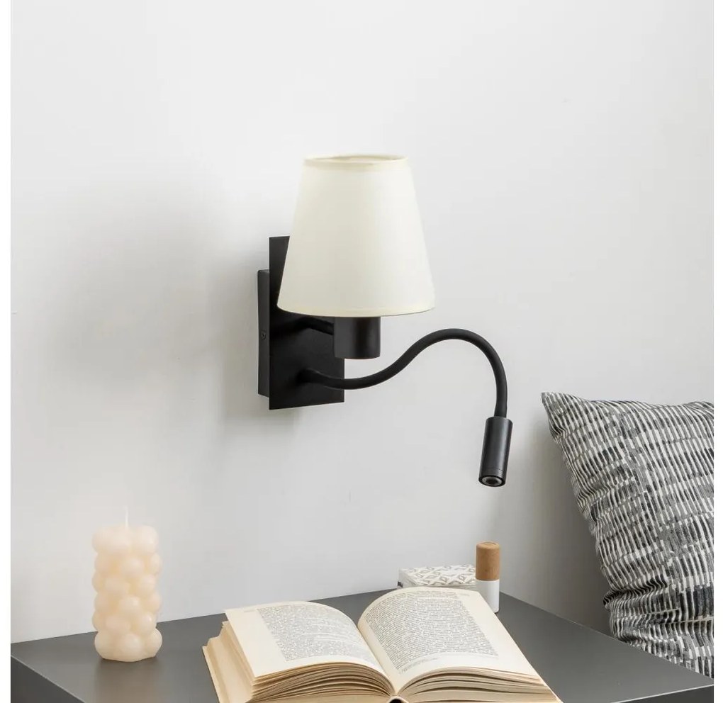 Brilagi - LED Kinkiet NUBILA 1xE27/25W/230V + LED/3W czarny/kremowy