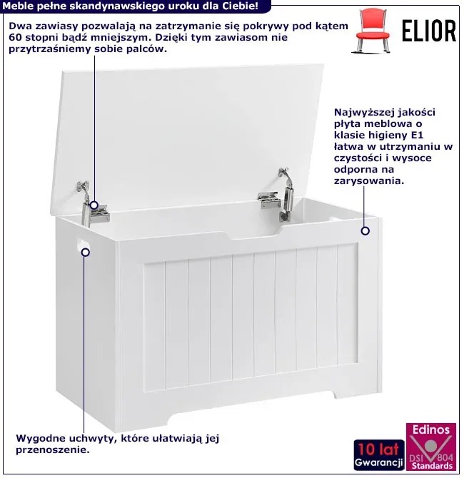 Zamykana biała skrzynia do przechowywania S4-Z94