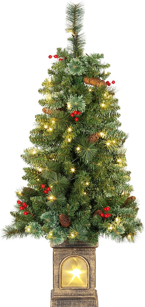 HOMCOM Sztuczna choinka 120 cm z 100 LED, 8 trybów, 214 gałązek | Aosom PL
