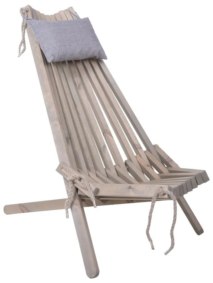 Szary drewniany fotel ogrodowy Falun – Garden Pleasure