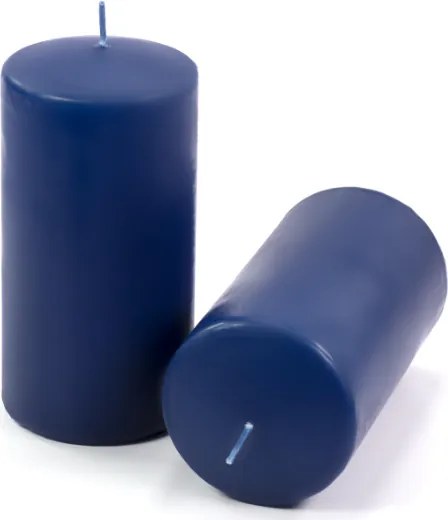 Niebieskie świece filarowe 4 szt. 15x7,5 cm bez zapachu